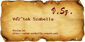 Vétek Szabella névjegykártya